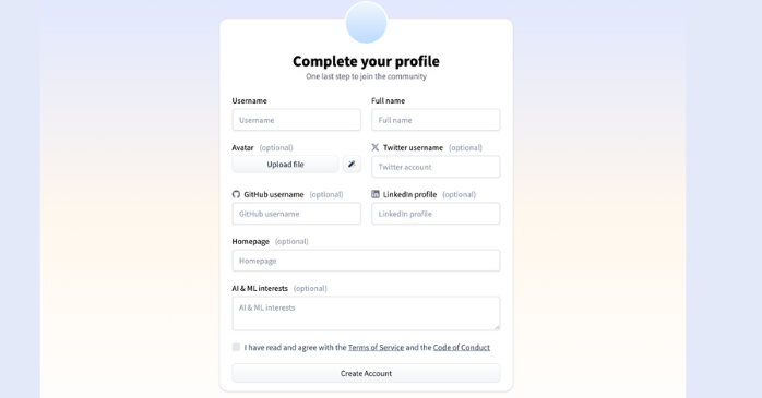 プロフィールの作成