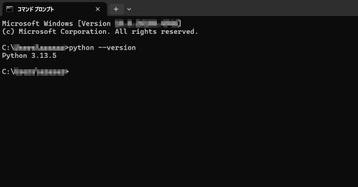 Pythonのバージョン確認