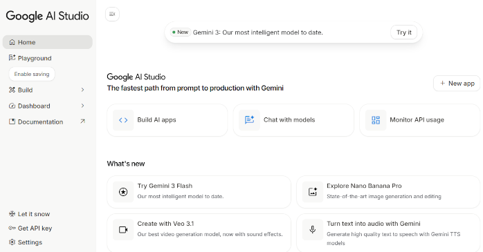 ①Google AI Studioにアクセスする